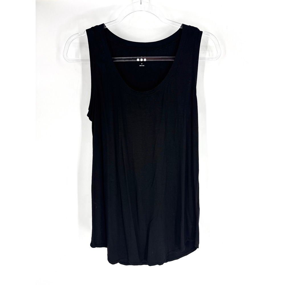 Three Dots Womens Black Scoop Neck Tank Top Viscose Spandex Size Medium